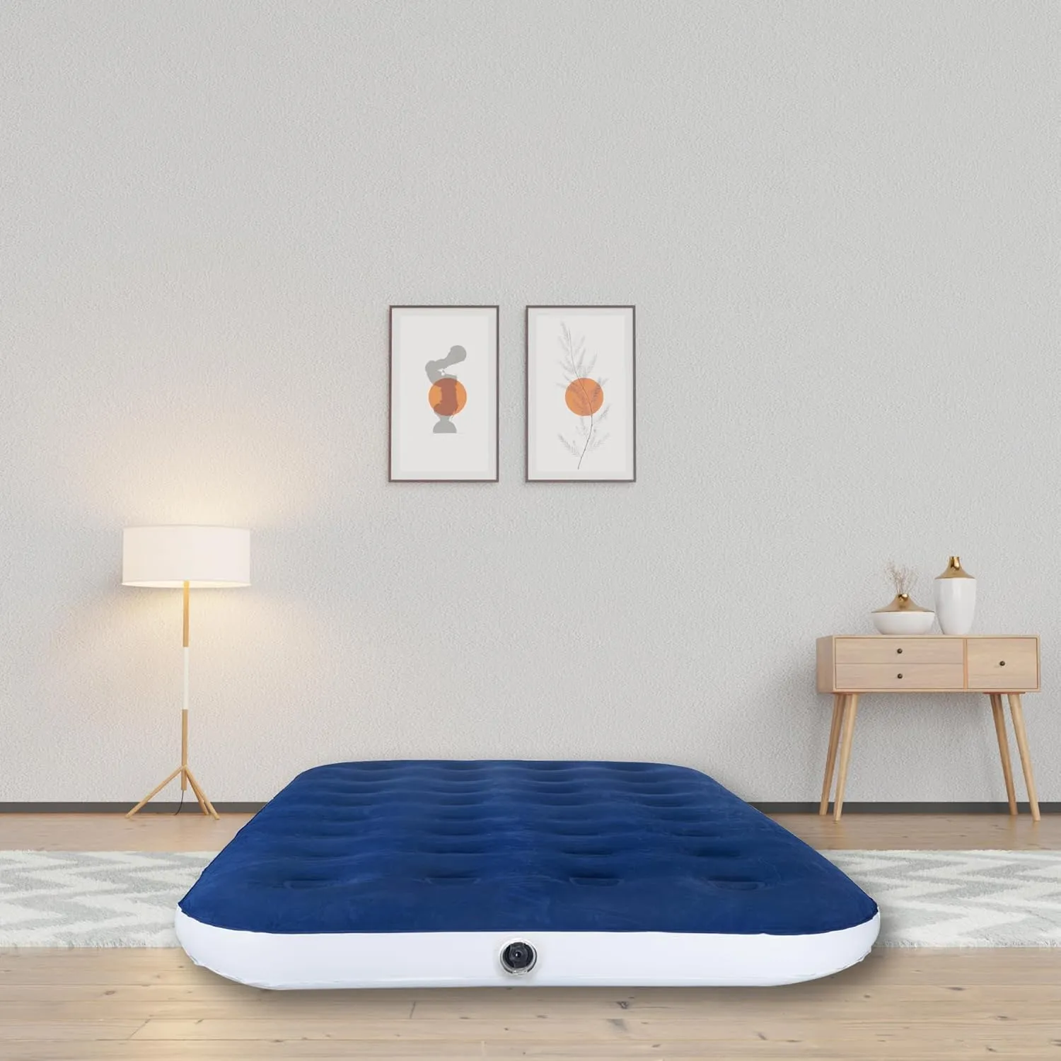 8.5-Inch Durable Luxury Inflatable Air Mattress with Comfort Coil Technology and High Capacity Pump, Good for Camping, Home and Portable Travel, Full, Blue