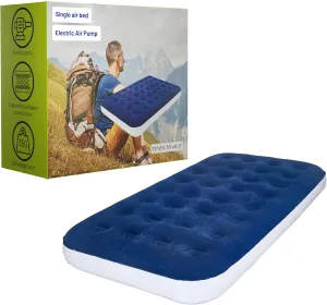 8.5-Inch Durable Luxury Inflatable Air Mattress with Comfort Coil Technology and High Capacity Pump, Good for Camping, Home and Portable Travel, Full, Blue