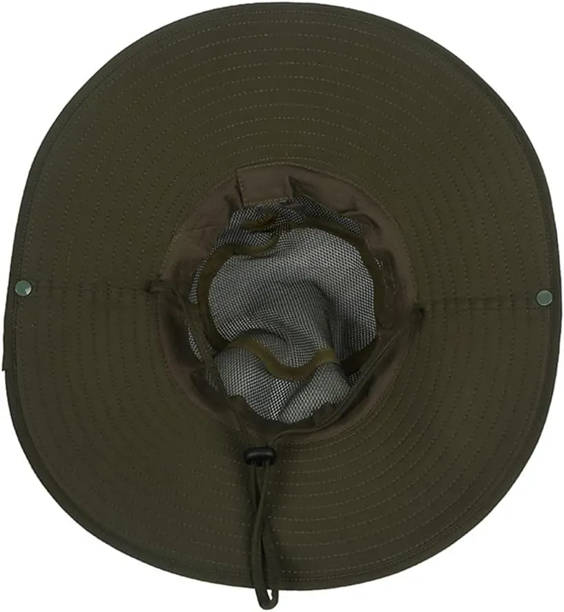 Adjustable Boonie Hat Breathable Mesh Sun Hat Wide Brim Bucket Hat Sun Protection Hiking Fishing Camping Hat