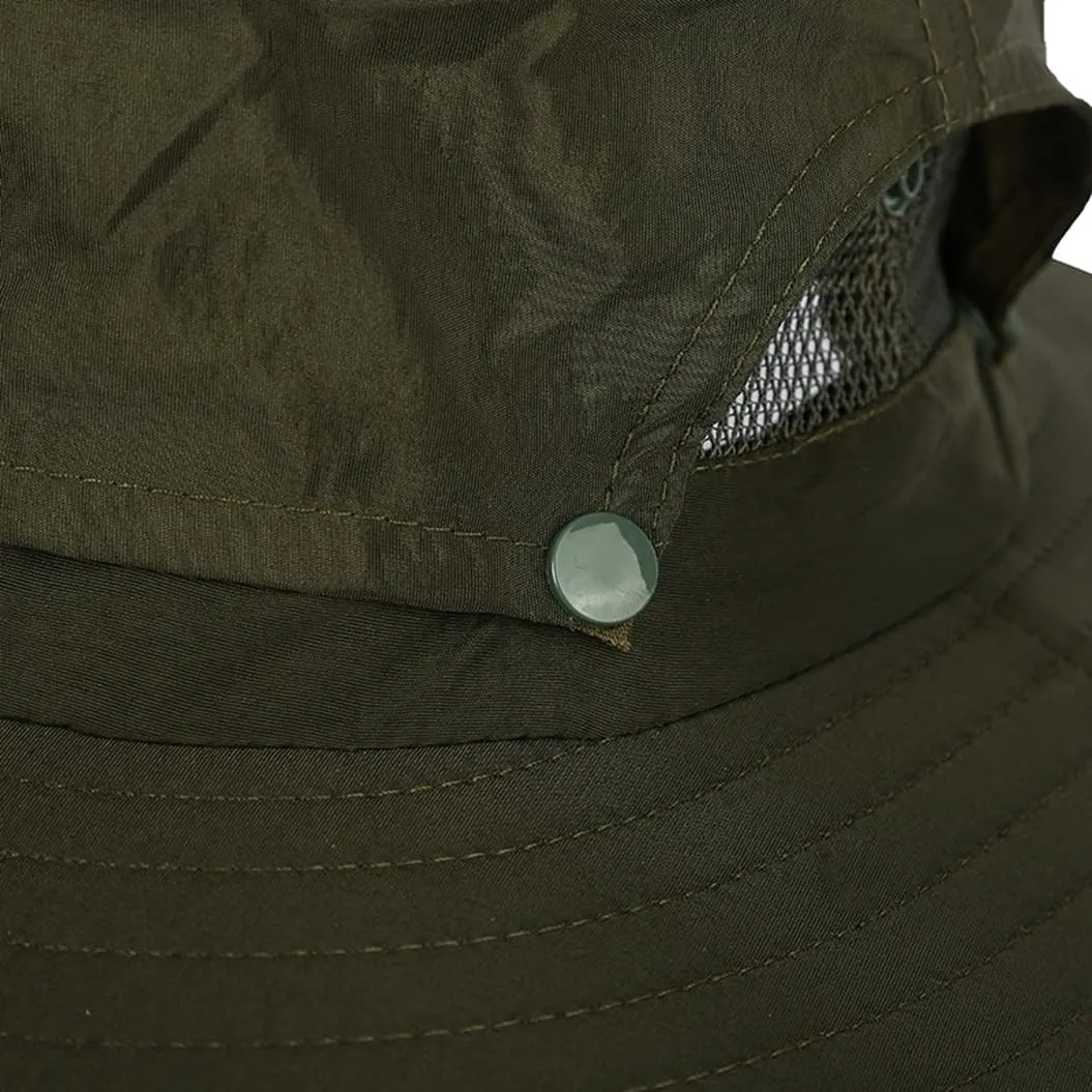 Adjustable Boonie Hat Breathable Mesh Sun Hat Wide Brim Bucket Hat Sun Protection Hiking Fishing Camping Hat