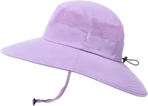Adjustable Summer Outdoor Wide Brim Bucket Hat Breathable Mesh Sun Cap Sun Protection Panama Windproof Fishing Cap