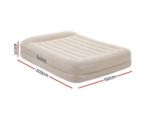 Air Bed Beds Mattress Queen Size Sleep Built-in Pump Camping Inflatable