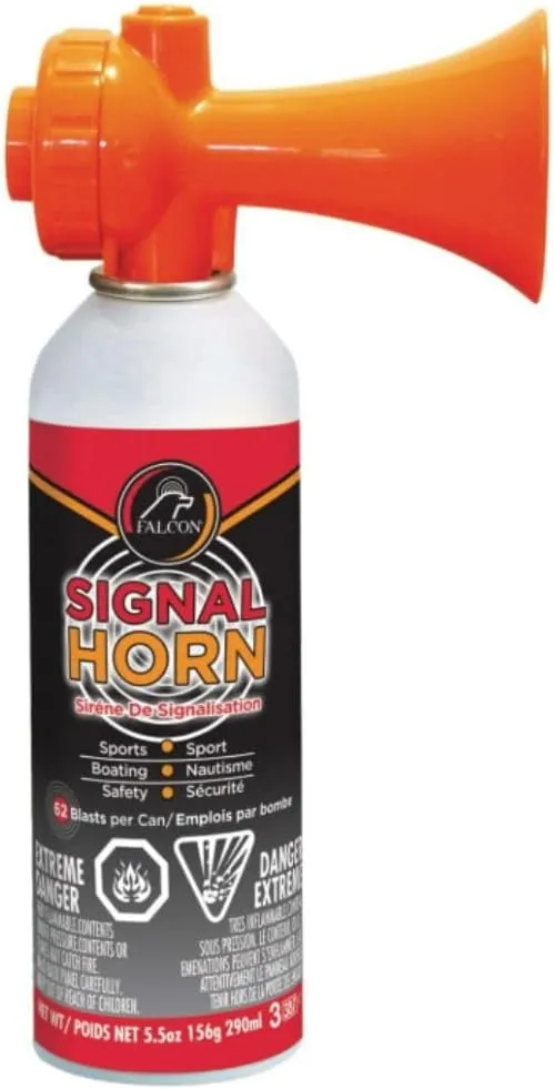 Air Horn Kit 5.5 Oz, Handheld Very Loud Air Horn for Safety, Coast Guard, Emergency Use for Sporting Events, Camping, Animals Alarm