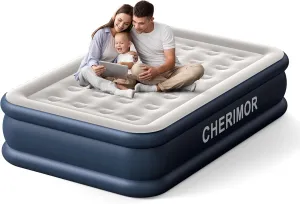 Air Mattress, 18" Raised Full Size Self Inflatable Blow Up Mattress with Built in Pump, Thick Comfort Air Bed with Carry Bag for Camping, Guests & Home, 600lb Capacity Colchon Inflable