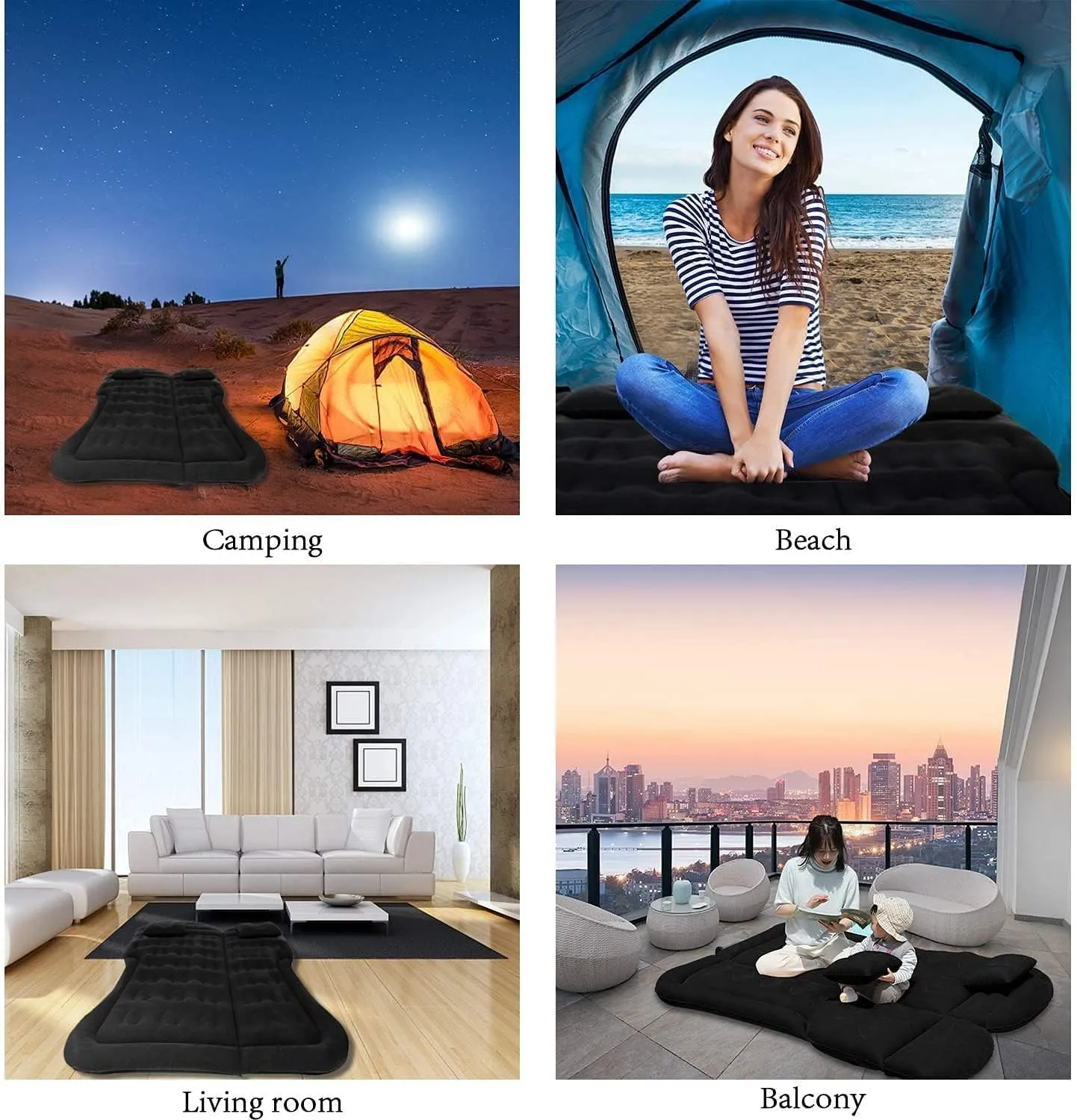 Air Mattress for 2022 2023 2024 Rivian R1S, car air Mattress Portable car Mattress for Travle and Camping Car Air Bed,Black