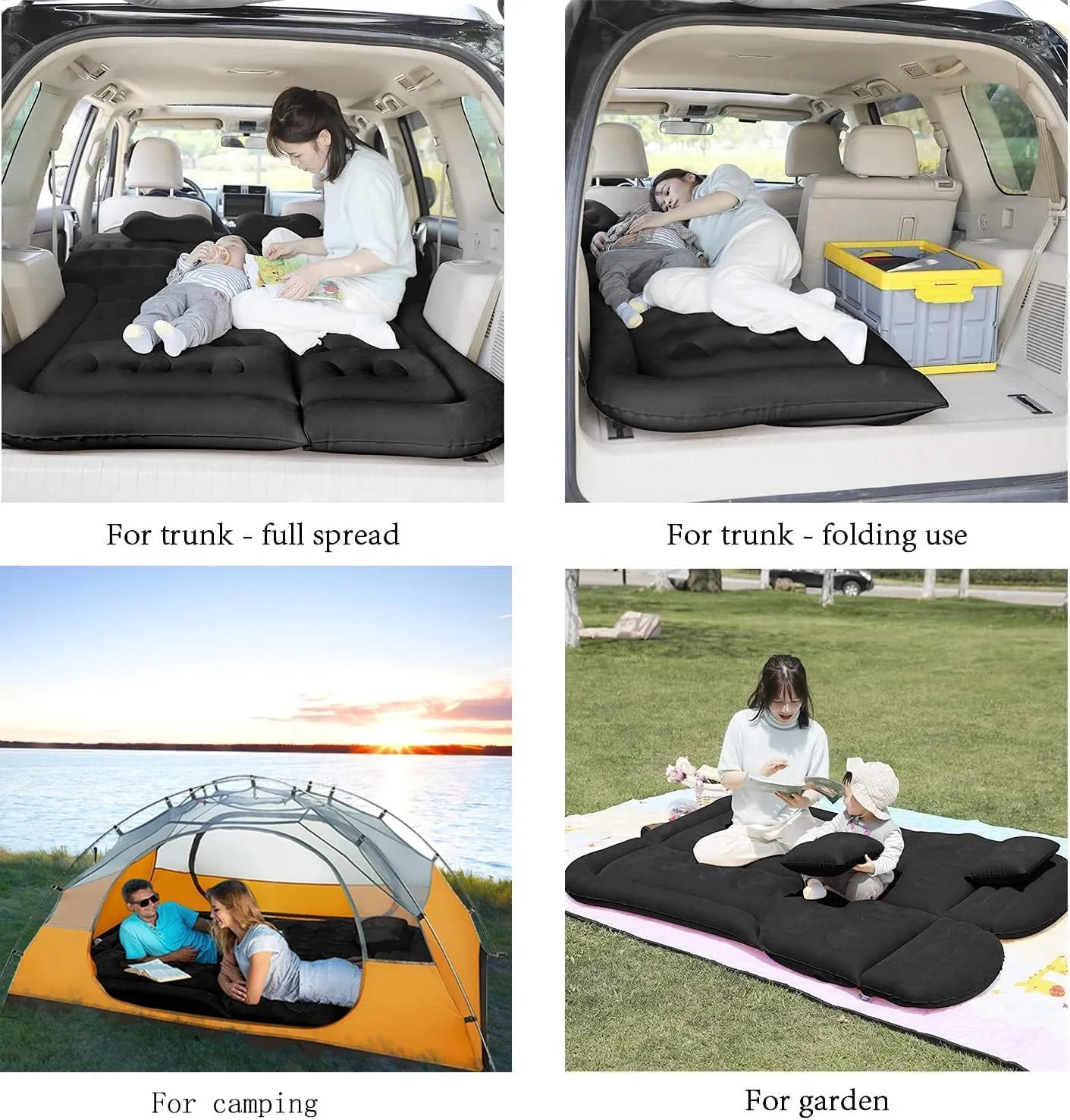 Air Mattress for 2022 2023 2024 Rivian R1S, car air Mattress Portable car Mattress for Travle and Camping Car Air Bed,Black