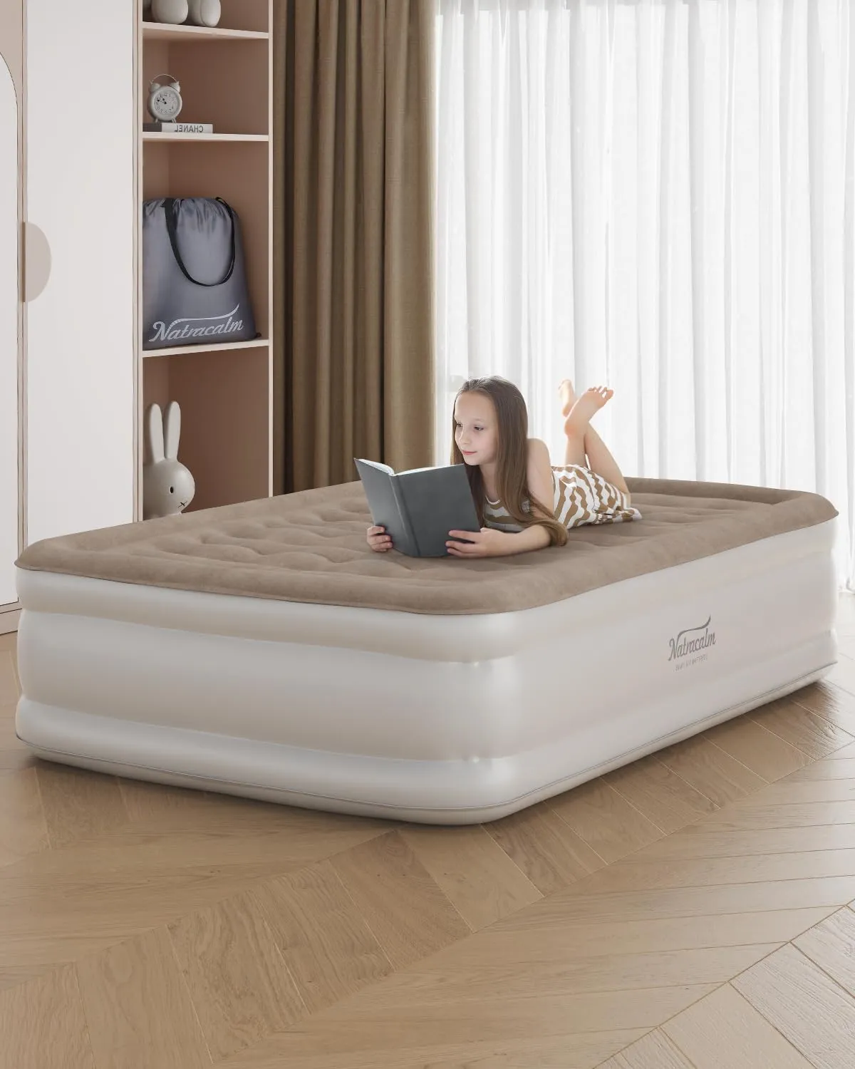 Air Mattress Full with Built in Pump, Inflatable Mattress, Blow Up Mattress Full in 3 Mins Inflation/Deflation, Air Bed for Camping & Guest, colchon inflable