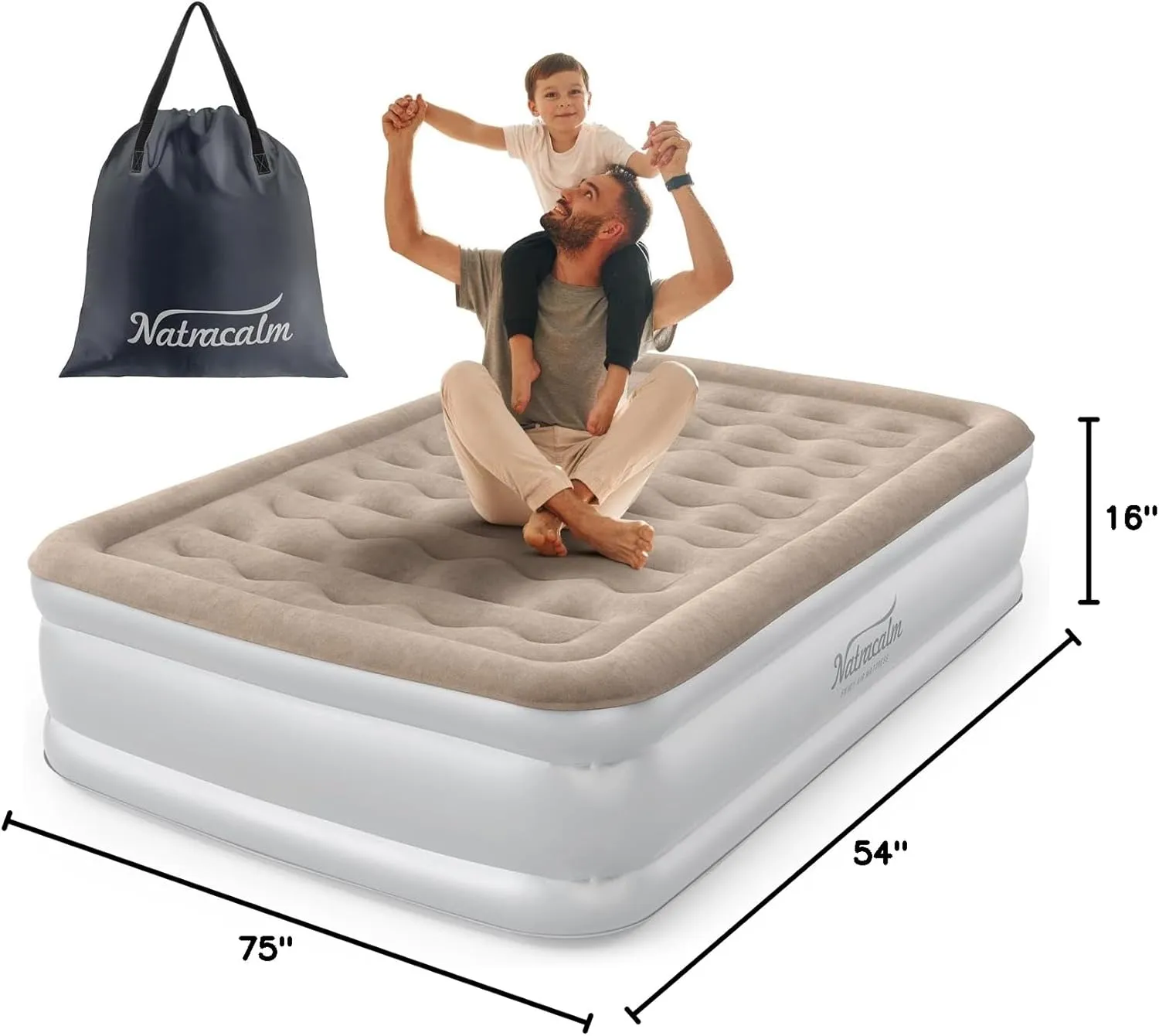 Air Mattress Full with Built in Pump, Inflatable Mattress, Blow Up Mattress Full in 3 Mins Inflation/Deflation, Air Bed for Camping & Guest, colchon inflable