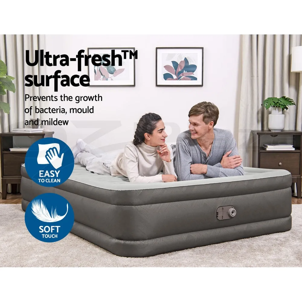 Air Mattress Queen Inflatable Bed 46Cm Airbed Grey