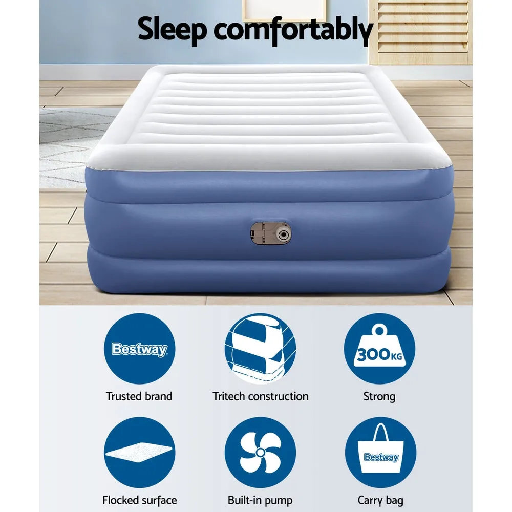 Air Mattress Queen Inflatable Bed 61Cm Airbed Blue