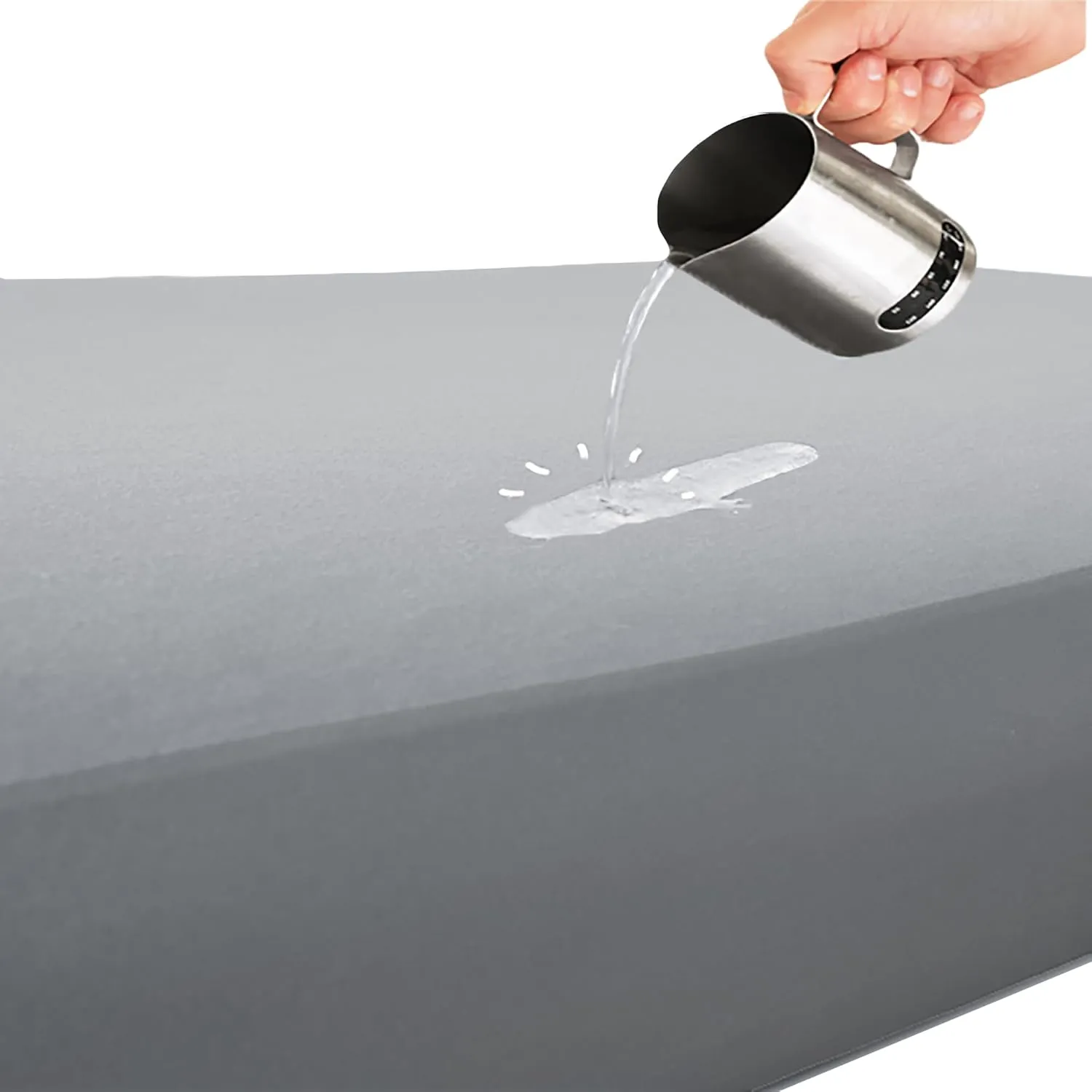 All-In-One Waterproof Mattress Protector Fitted Sheet for Baby Cribs and Toddler Beds Soft Natural Tencel Grey Fabric for Girls or Boys Perfect for Shrunks Toddler Travel Bed Air Mattress