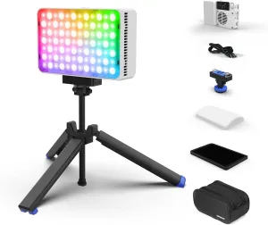 amaran Ace 25c Kit RGB Pocket LED Light,Boost Mode to 32W Mini On Camera Video Light,2300K~10000K Support Magnetic Attraction and App Control with Carrying Case,Mini Tripod,Grid (White)