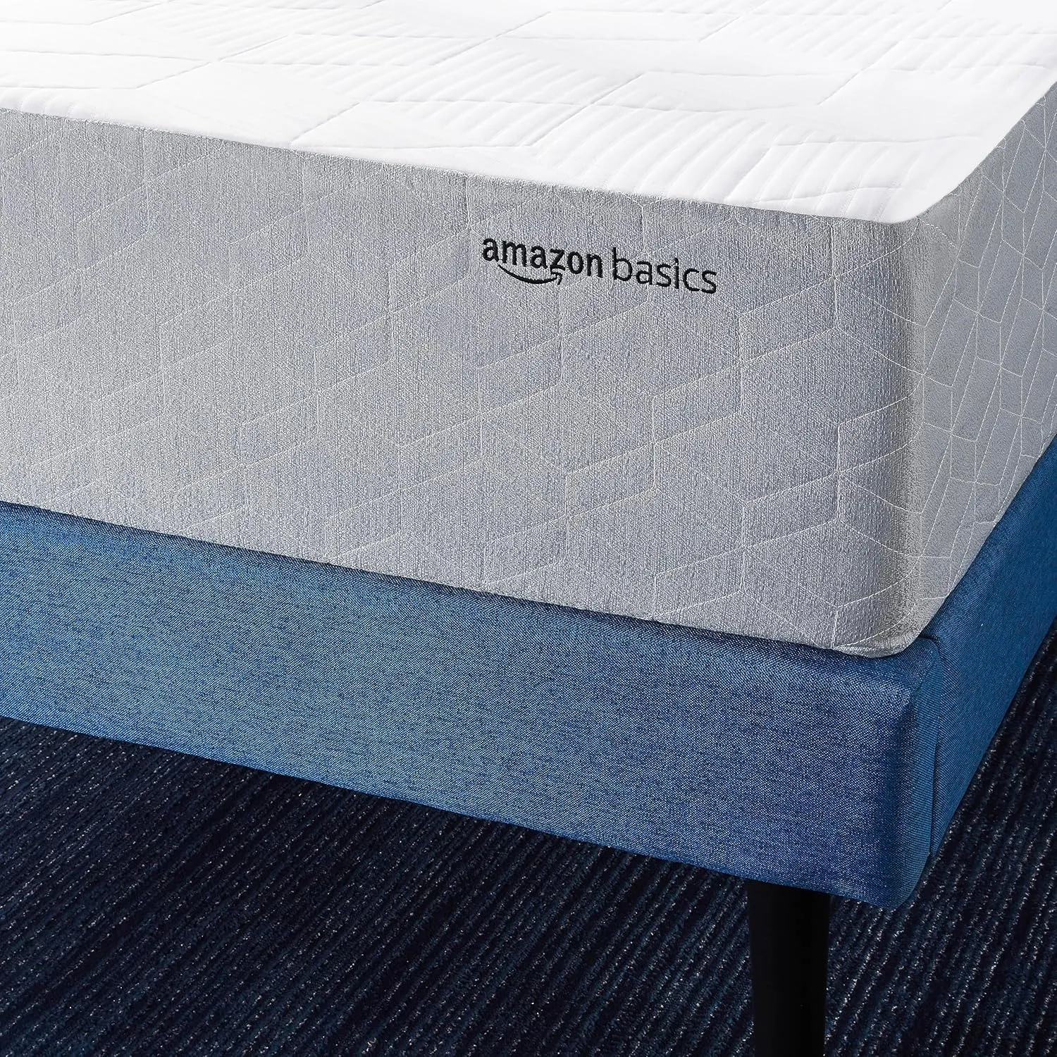 Amazon Basics Memory Foam Mattress, Medium Firm, Cooling Gel, Queen Size Mattress, CertiPUR-US® Certified Foam, 80 x 60 x 10 inches, White/Gray
