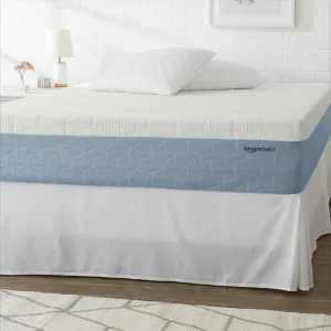 Amazon Basics Memory Foam Mattress, Medium Firm, Cooling Gel, Queen Size Mattress, CertiPUR-US® Certified Foam, 80 x 60 x 12 inches, White/Gray