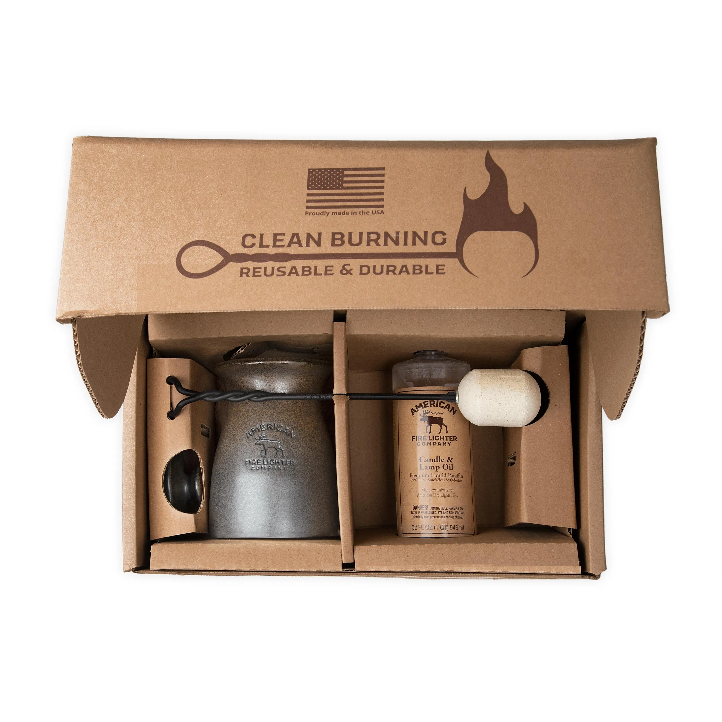 American Fire Lighter Kit With Clean-Burning Lamp Oil