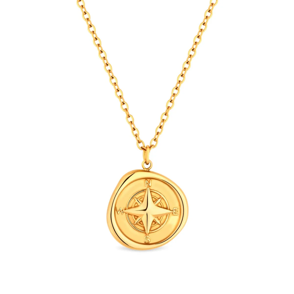 Amori Compass Necklace, Gold