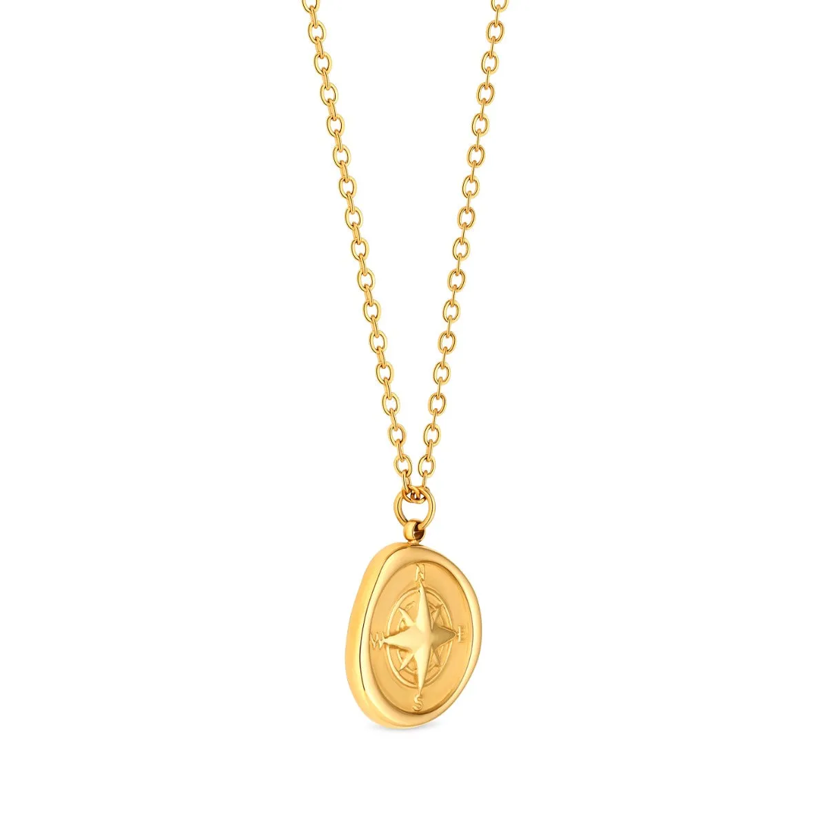 Amori Compass Necklace, Gold