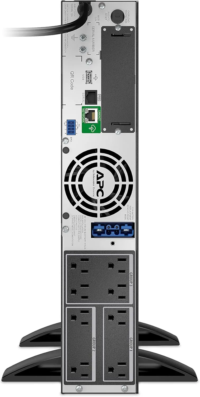 APC Network UPS, 1500VA Smart-UPS Sine Wave UPS with Extended Run Option, SMX1500RM2UC, 2U Rackmount/Tower Convertible, Line-Interactive, 120V