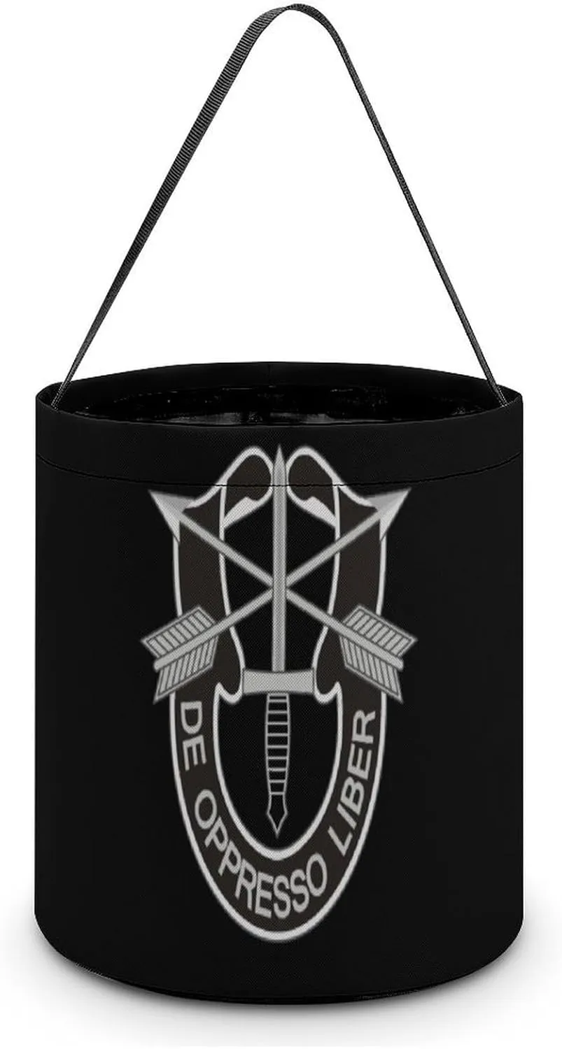 Army Special Forces Logo Funny Easter Egg Bags Trick-o-r-Treat Tote Bag Reusable Bucket Storage Basket Handbag Party Novelty