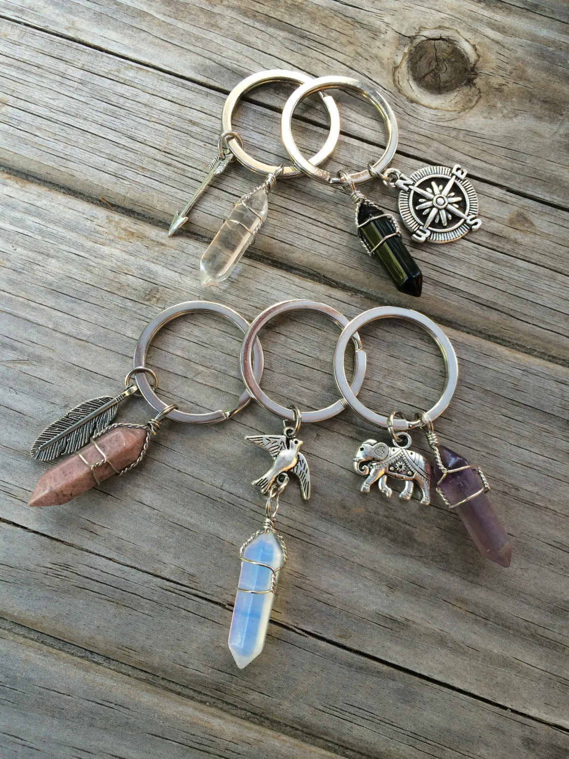 Arrow Crystal Keychain