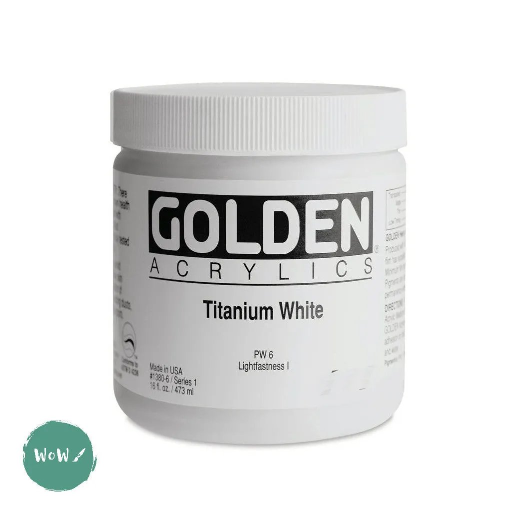 ARTISTS ACRYLIC PAINT - Golden HEAVY BODY -  473ml POT 	Titanium White  I