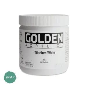 ARTISTS ACRYLIC PAINT - Golden HEAVY BODY -  473ml POT 	Titanium White  I