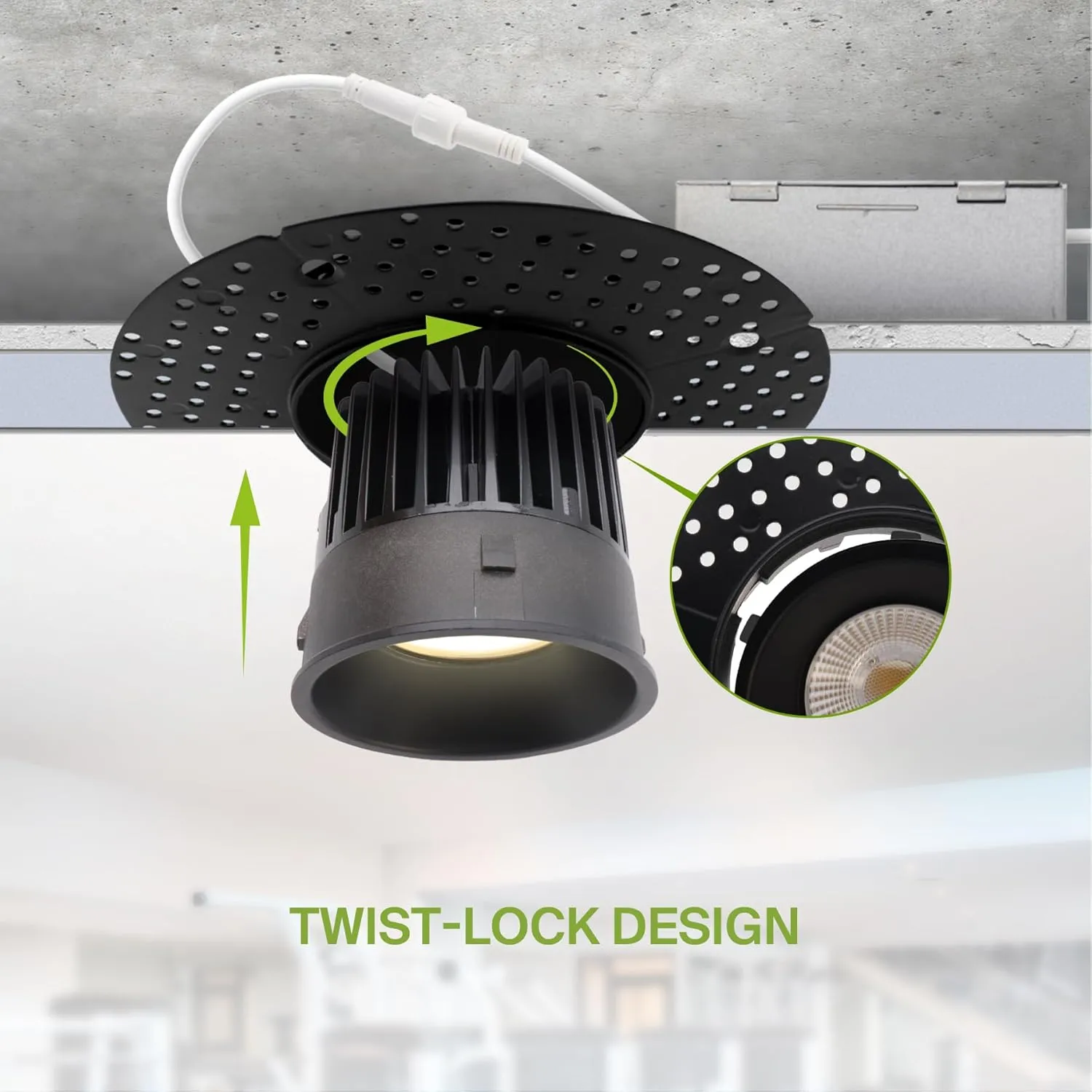 ASD Trimless LED Recessed Lighting 4 Inch, 15W 120V Round Commercial Downlight, Canless Dimmable Lights for Ceiling with J-Box, 5 CCT 2700K-5000K, CRI 90 , IC Rated, ETL, Energy Star, Black