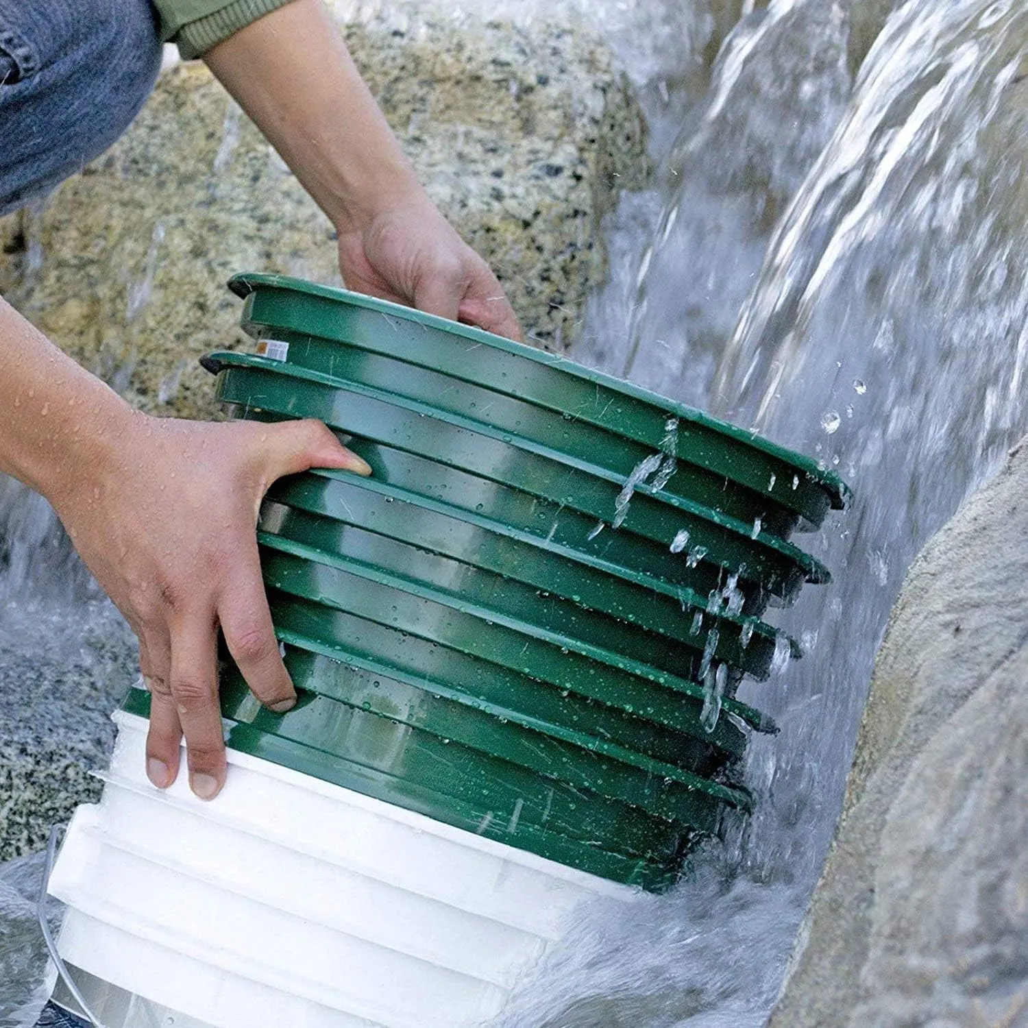 ASR Outdoor Gold Panning 1/2 Classifier Screen Sifting Pan Prospecting Mesh Sieve