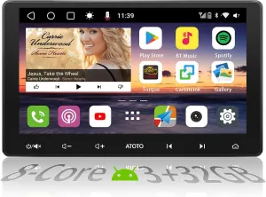 ATOTO S8G2114PM 2nd Gen Android Car Stereo, 10.1-inch QLED Display, Dual Bluetooth, Wi-Fi & USB Tethering, Speed Compensated Volume Control, 6 Touch Gestures