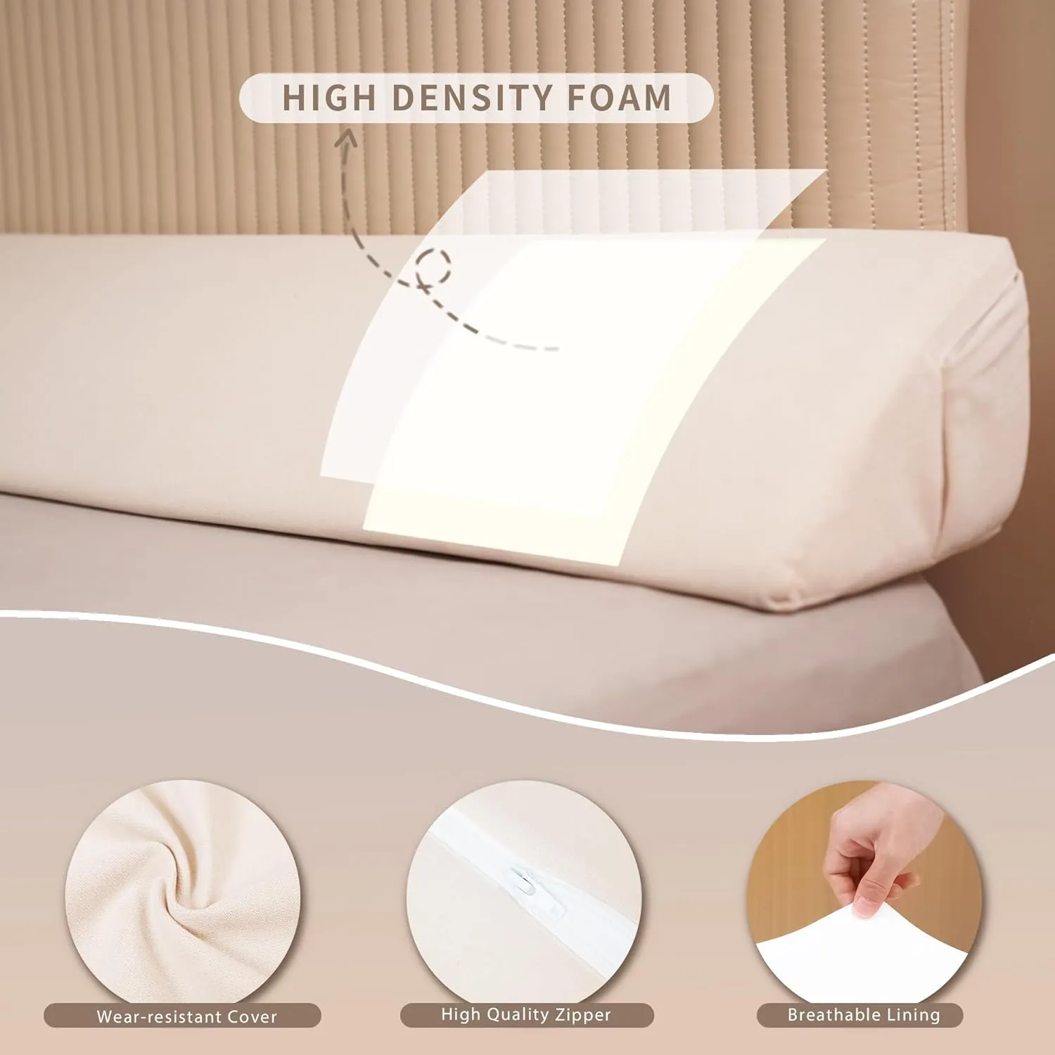 Aurako King Size Bed Wedge Pillow Headboard Pillow Mattress Wedge Bed Gap Filler Triangle Memory Foam Wedges Body Positioners for Sleeping Body Lumbar Backrest Reading Bolster Pillow