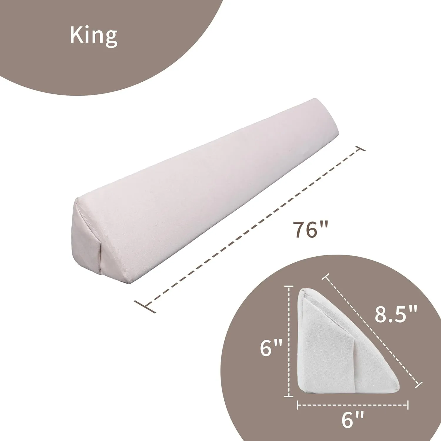 Aurako King Size Bed Wedge Pillow Headboard Pillow Mattress Wedge Bed Gap Filler Triangle Memory Foam Wedges Body Positioners for Sleeping Body Lumbar Backrest Reading Bolster Pillow