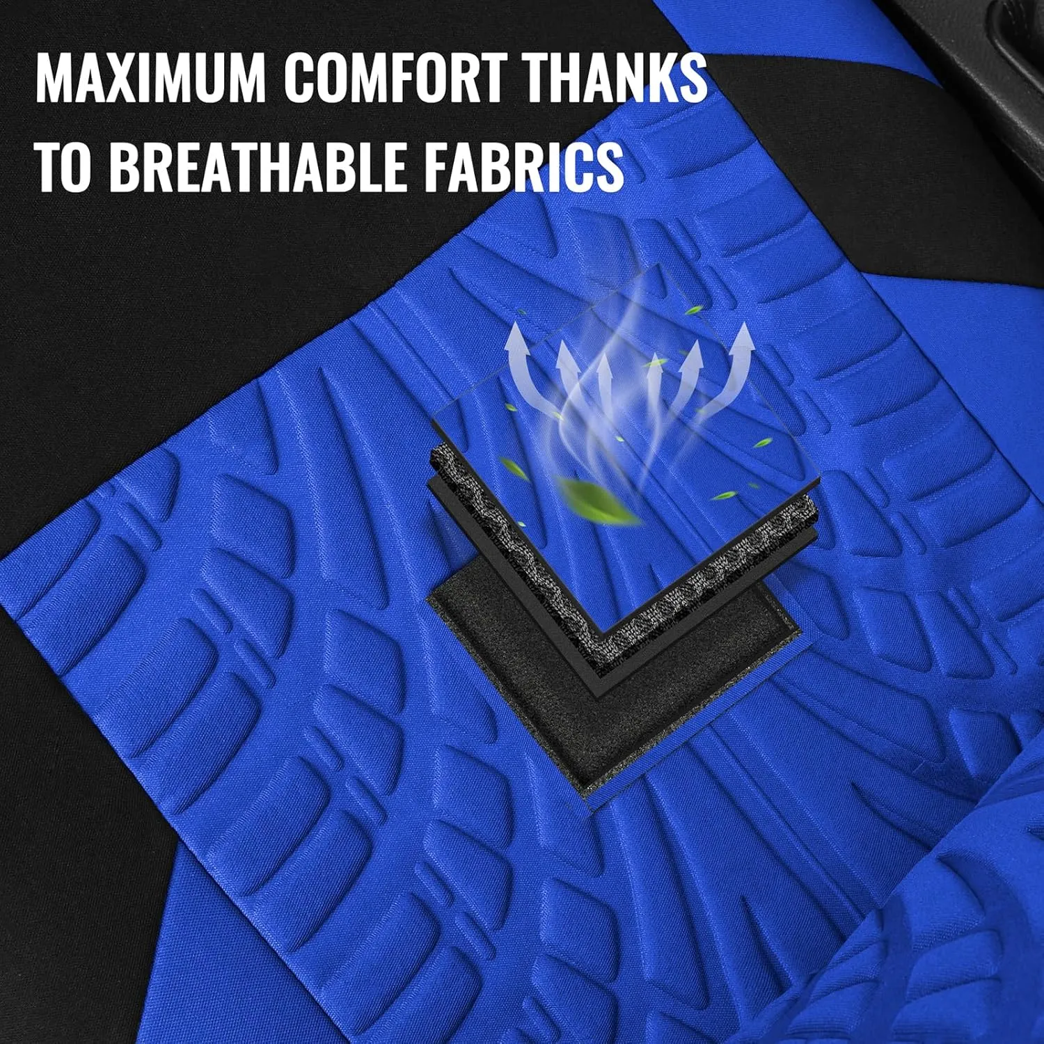 AUTOYOUTH Car Seat Covers for Front Seats, Breathable and Washable Bucket Seat Covers for Cars, Truck, SUV, Vans Airbag Compatible Automotive Interior Covers, Blue…