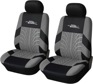 AUTOYOUTH Car Seat Covers for Front Seats, Breathable and Washable Bucket Seat Covers for Cars, Truck, SUV, Vans Airbag Compatible Automotive Interior Covers, Gray…