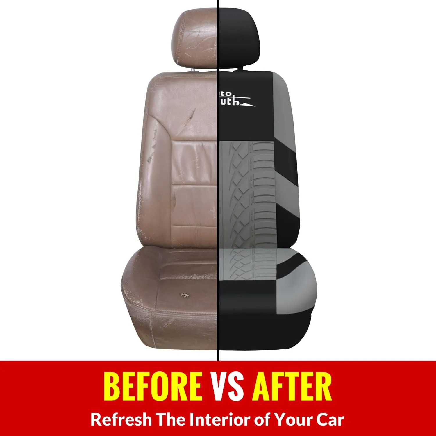 AUTOYOUTH Car Seat Covers for Front Seats, Breathable and Washable Bucket Seat Covers for Cars, Truck, SUV, Vans Airbag Compatible Automotive Interior Covers, Gray…
