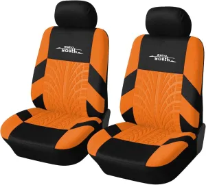 AUTOYOUTH Car Seat Covers for Front Seats, Breathable and Washable Bucket Seat Covers for Cars, Truck, SUV, Vans Airbag Compatible Automotive Interior Covers, Orange…