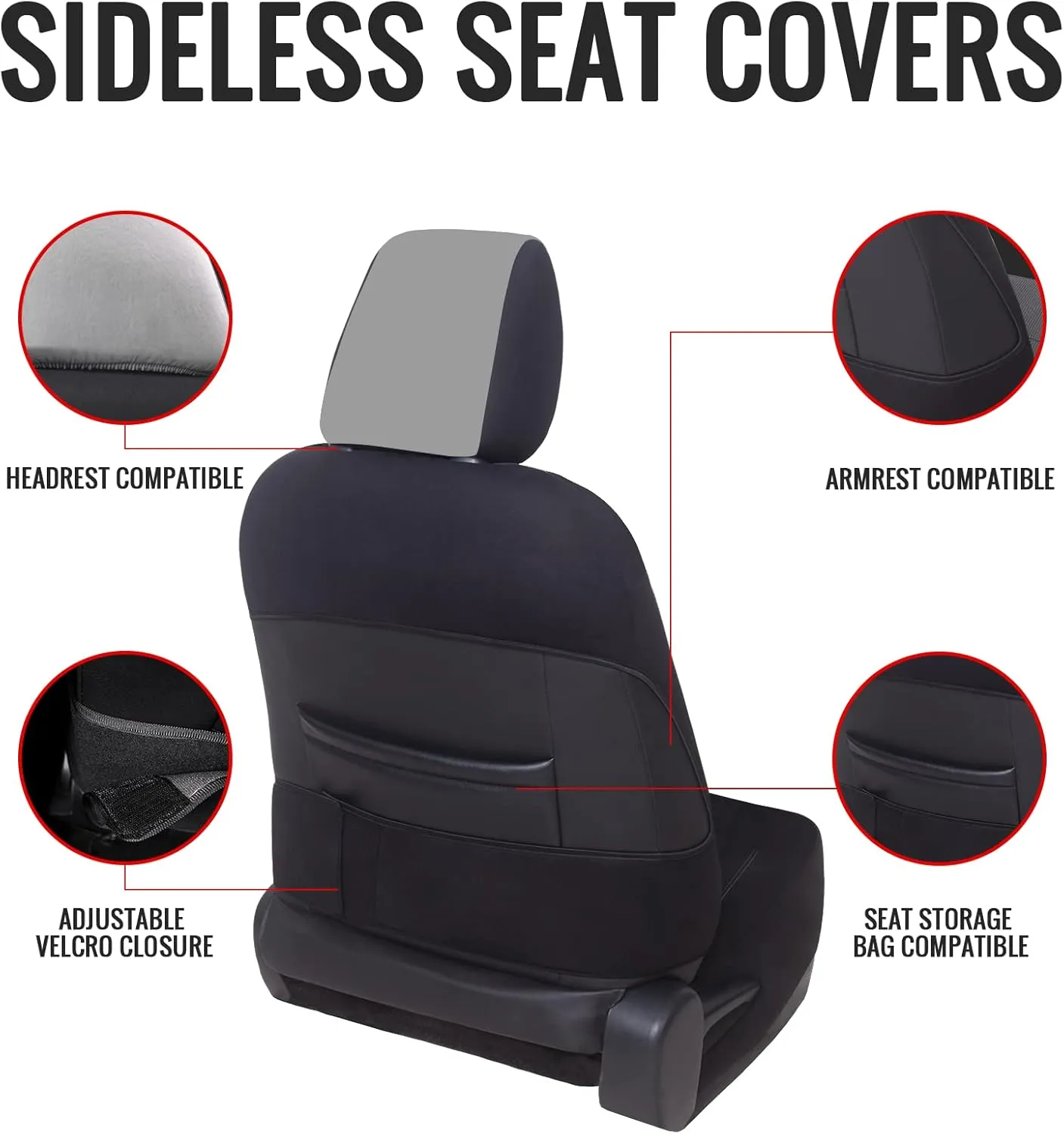 AUTOYOUTH Car Seat Covers Full Set Gray, Front Bucket Seat Cover with Split Bench for Women Full Set Protectors Universal Fit- 9pcs