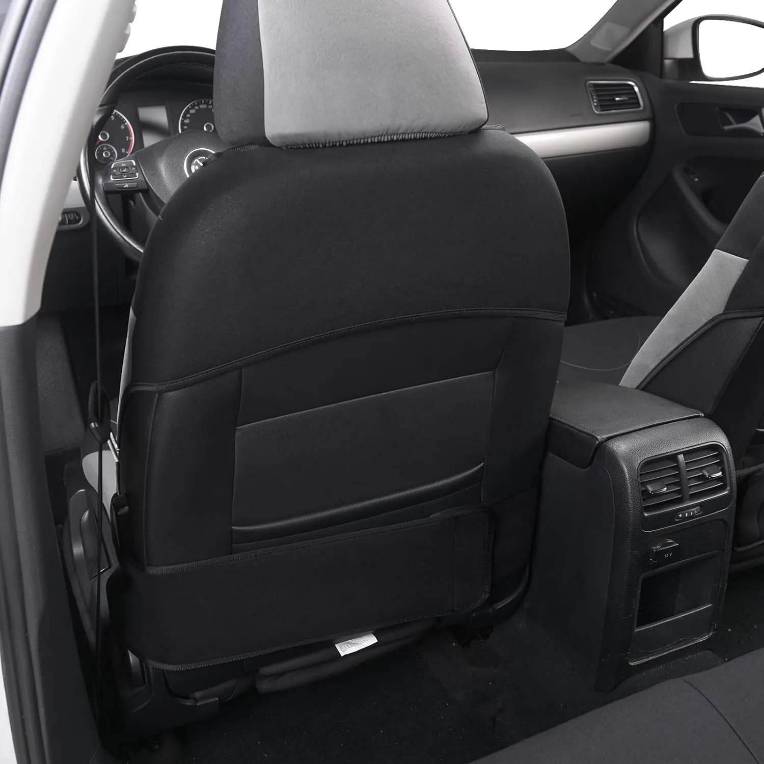 AUTOYOUTH Car Seat Covers Full Set Gray, Front Bucket Seat Cover with Split Bench for Women Full Set Protectors Universal Fit- 9pcs