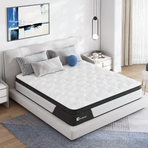 Avenco King Mattress 12 Inch, King Hybrid Mattress Medium Firm, King Mattress in a Box with Pocketed Springs CertiPUR-US Foam Mattress, Supportive&Pressure Relief, Breathable Fabric (A-M02801)