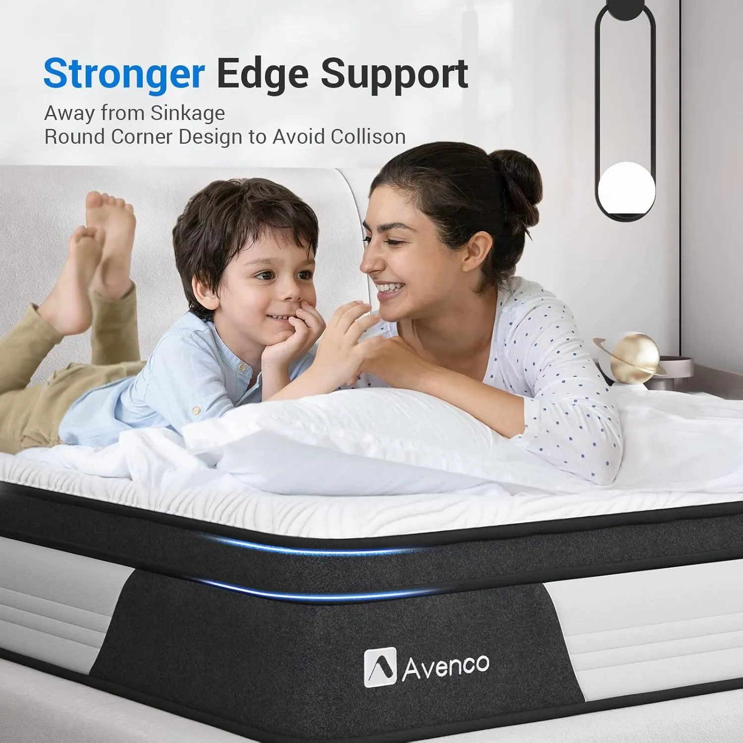 Avenco King Mattress 12 Inch, King Hybrid Mattress Medium Firm, King Mattress in a Box with Pocketed Springs CertiPUR-US Foam Mattress, Supportive&Pressure Relief, Breathable Fabric (A-M02801)