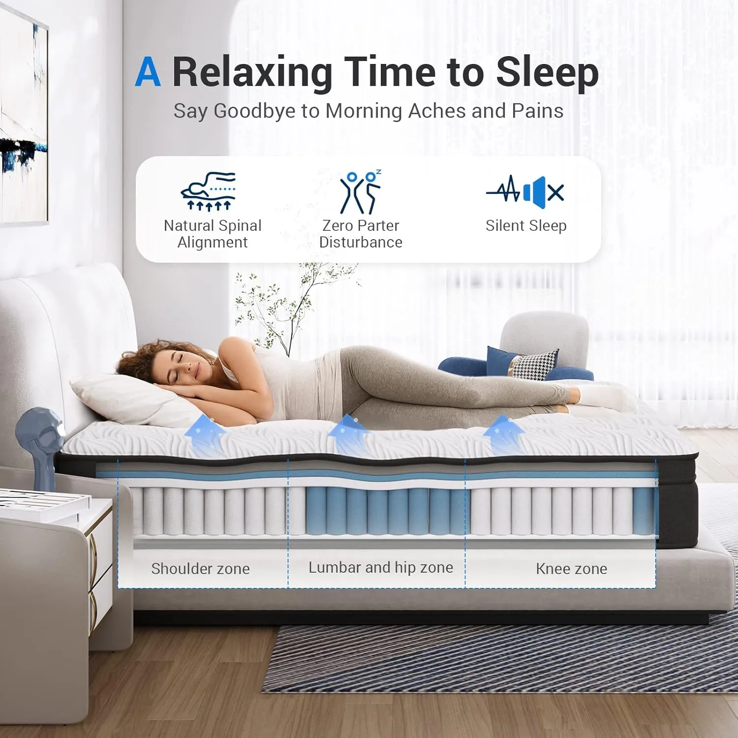 Avenco King Mattress 12 Inch, King Hybrid Mattress Medium Firm, King Mattress in a Box with Pocketed Springs CertiPUR-US Foam Mattress, Supportive&Pressure Relief, Breathable Fabric (A-M02801)