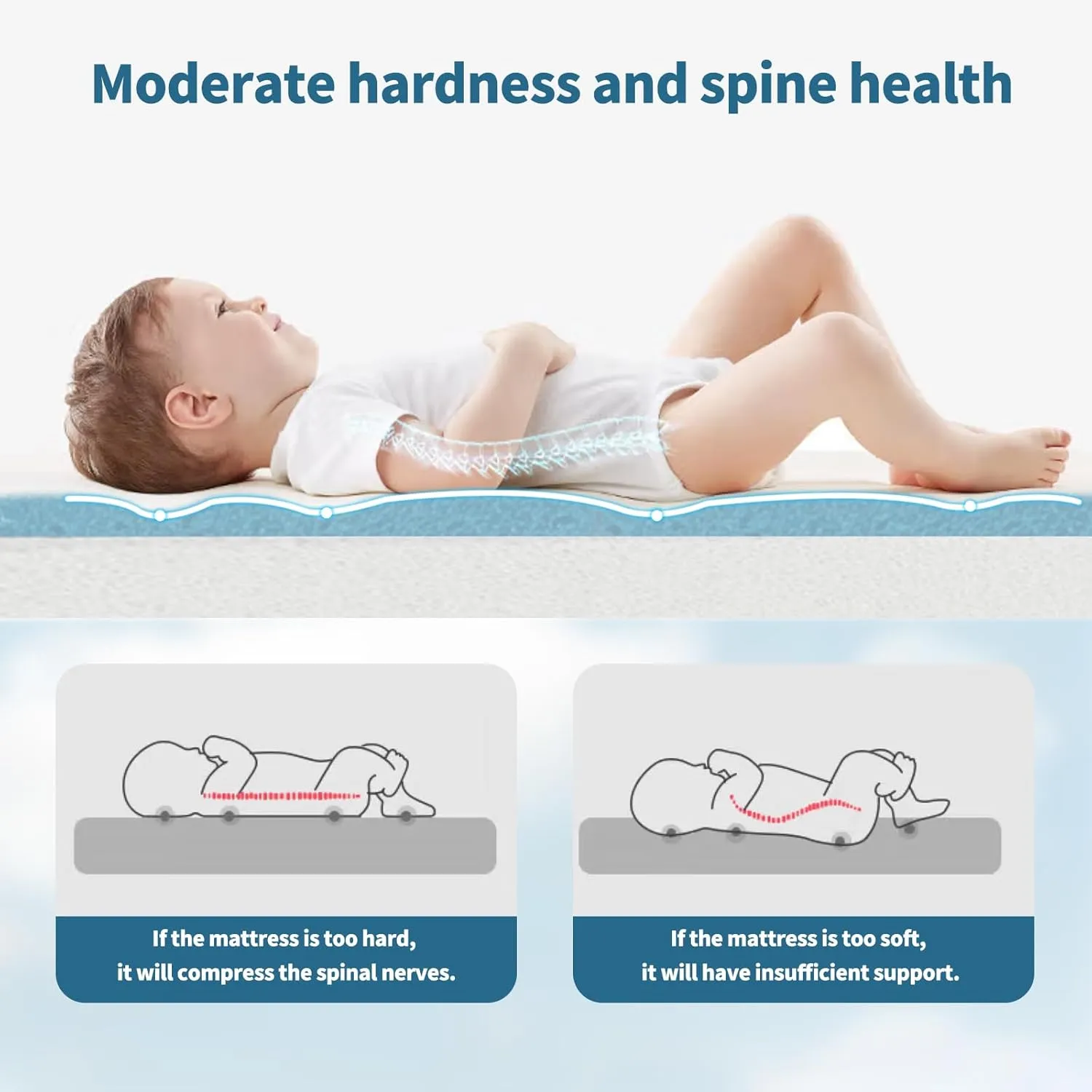 Baby Bassinet Mattress Pad, 33" x 19" x 2" Dual Sided Gel Memory Foam Mattress with Breathable Removable Soft Cover Fit for ANGELBLISS 3 in 1/BabyBond/Cowiewie/Jimglo Baby Bassinet