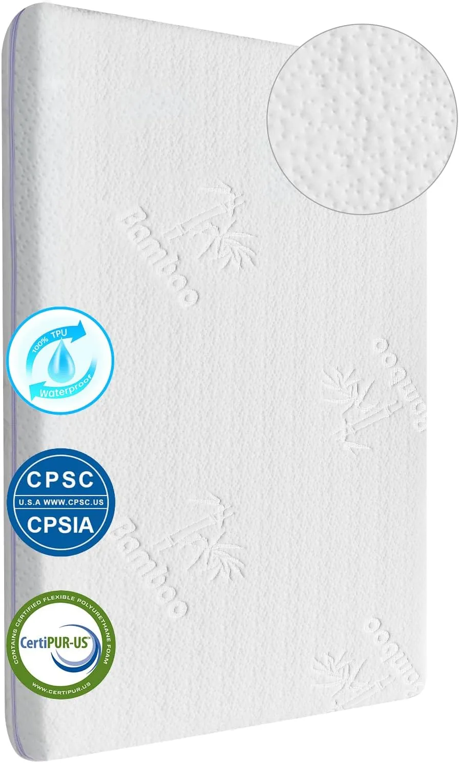 Bamboo Fiber and Microfiber Cover Bassinet Mattress (32 * 22 * 1.5) - Dual Side Gel Memory Foam for Maxi-COSI, Fodoss, Yacul, Cloud Baby Bassinet