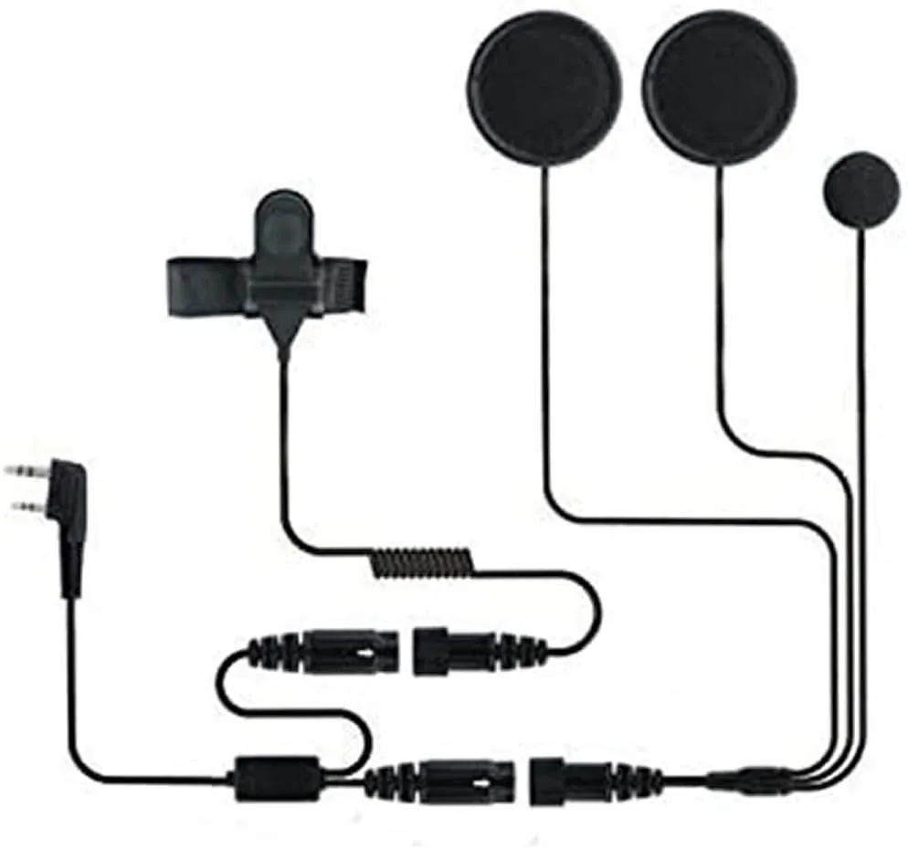 BAOFENG Helmet Kit 2 PIN Full Face Motorcycle Headset Earpiece Mic Ken Wood/WOU Xun/Pu Xing/Lin ton Two Way Radio Walkie Talkie, Black