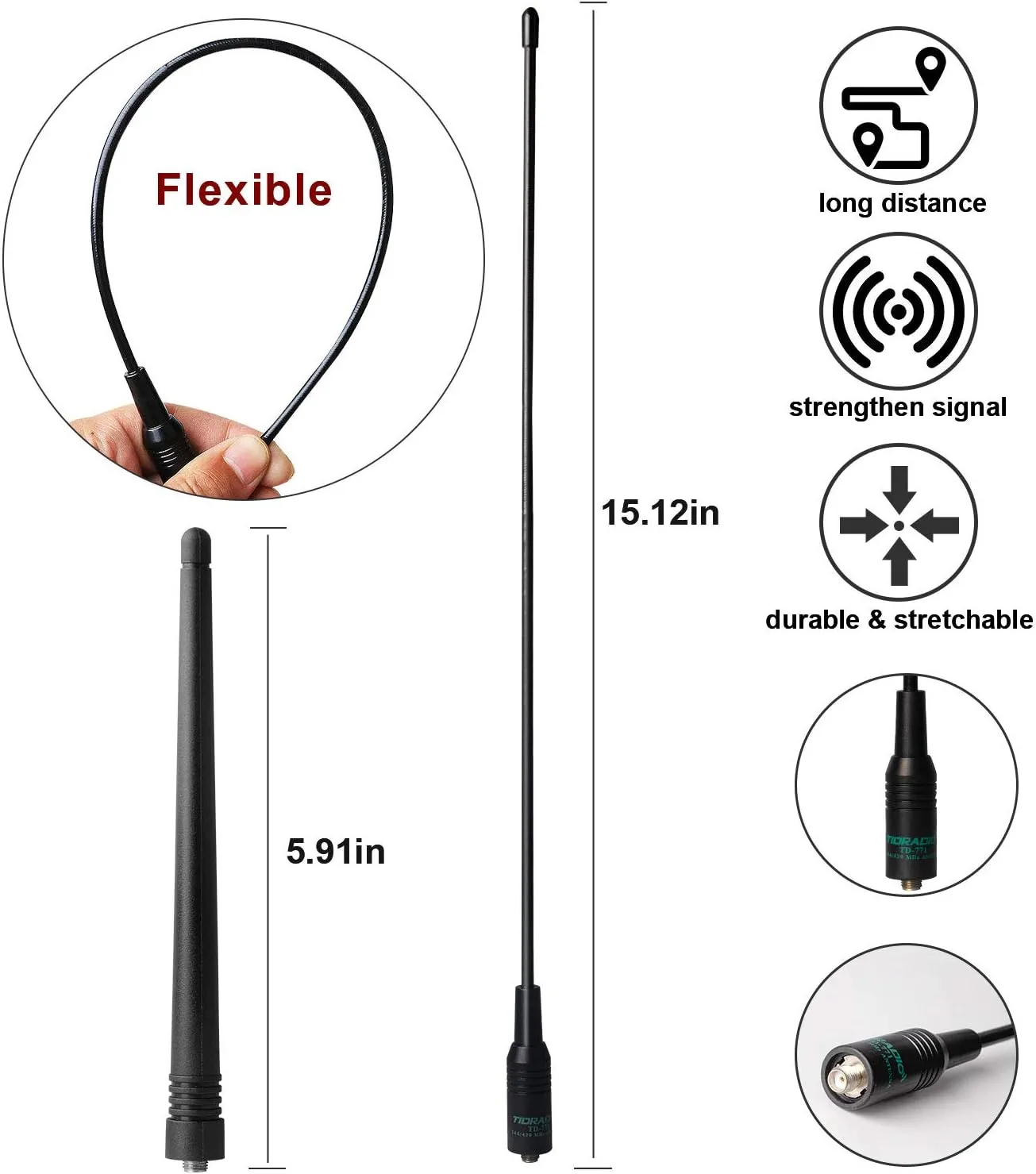 BaoFeng UV-5R 8 Watt Ham Radio BaoFeng Radio with Extra 1800mAh Battery and 771 Antenna Dual Band Ham Radio Handheld Includes Full Kit Walkie Talkie