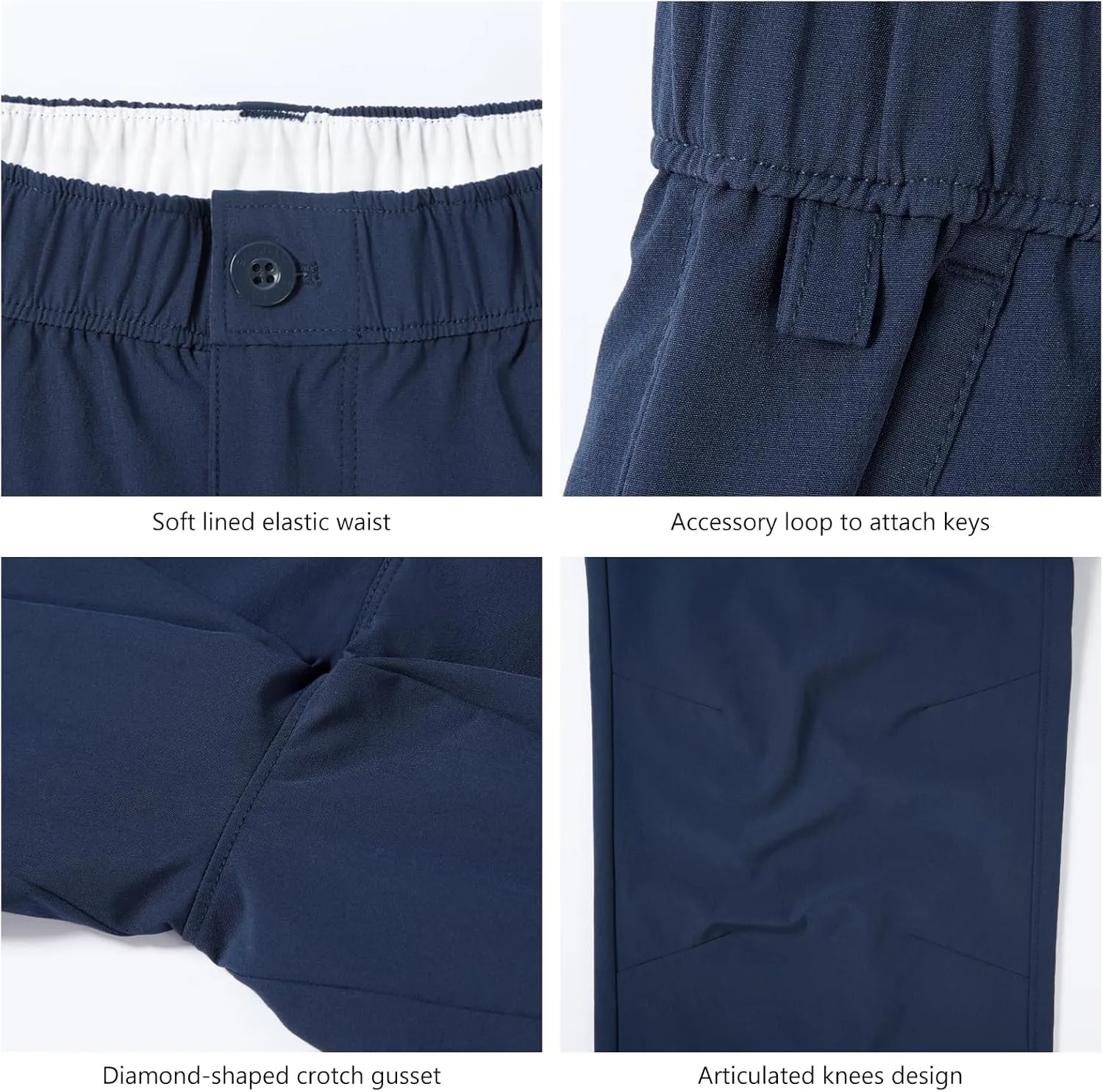 BASSDASH Men's Fishing Cargo Pants Water Resistant Quick Dry Lightweight UPF 50  for Outdoor Hiking Elastic Waist Pants FP05M