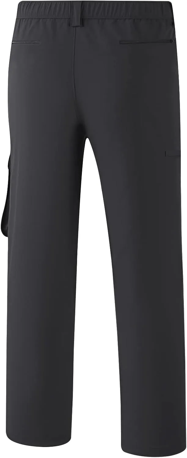 BASSDASH Men's Fishing Cargo Pants Water Resistant Quick Dry Lightweight UPF 50  for Outdoor Hiking Elastic Waist Pants FP05M