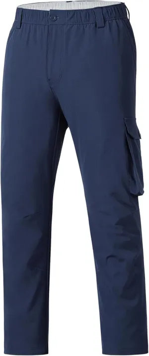 BASSDASH Men's Fishing Cargo Pants Water Resistant Quick Dry Lightweight UPF 50  for Outdoor Hiking Elastic Waist Pants FP05M