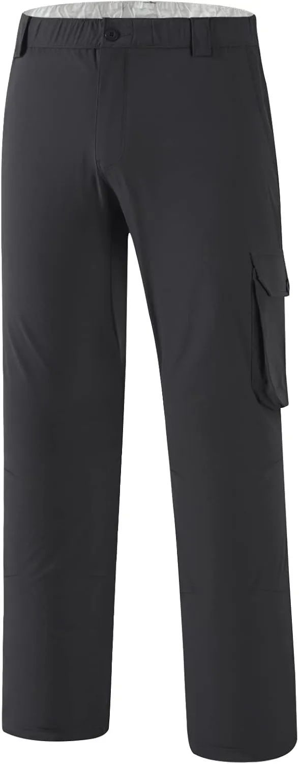 BASSDASH Men's Fishing Cargo Pants Water Resistant Quick Dry Lightweight UPF 50  for Outdoor Hiking Elastic Waist Pants FP05M