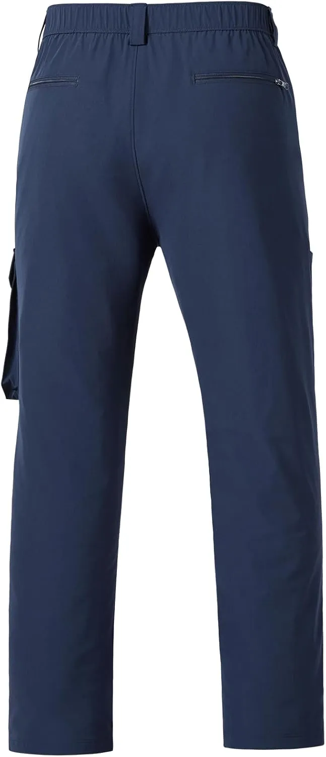BASSDASH Men's Fishing Cargo Pants Water Resistant Quick Dry Lightweight UPF 50  for Outdoor Hiking Elastic Waist Pants FP05M