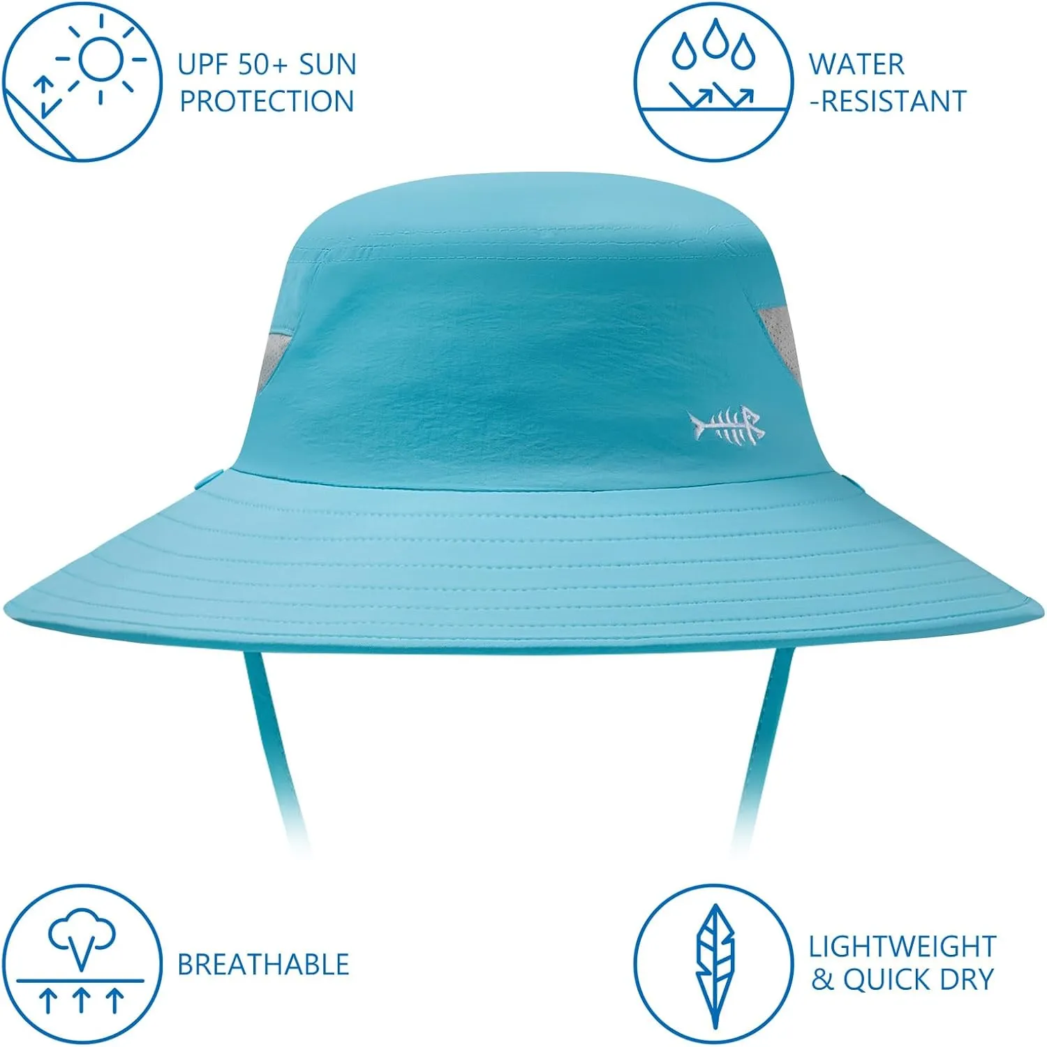 BASSDASH UPF 50  Breathable Sun Hat with Removable Face Cover and Neck Flap Wide Brim Bucket Hat for Fishing Hiking Men Women
